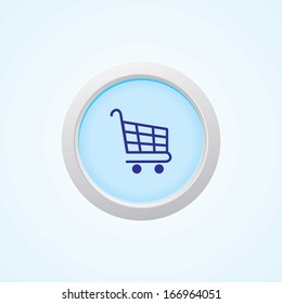 Icon of Shopping Cart on Button. Eps-10.