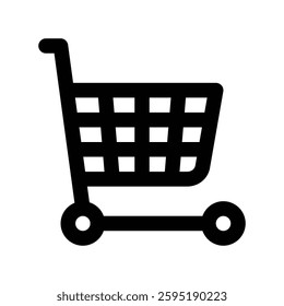 icon shopping cart with style outline