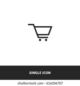 icon shopping cart trolley e-commerce outline black single icon graphic design