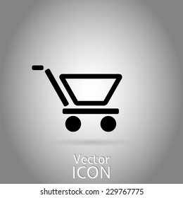 Icon shopping cart. Icon shopping trolley Flat design style. Made in vector