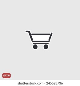 Icon shopping cart. Shopping trolley Flat design style. Made in vector