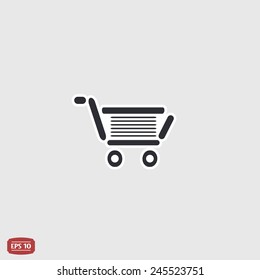 Icon shopping cart. Shopping trolley Flat design style. Made in vector