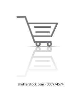 Icon, shopping cart, shopping trolley, symbol, isolated vector