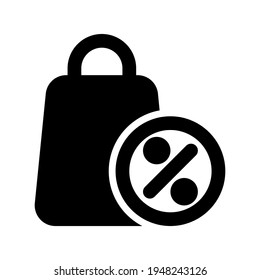 Icon Shopping Discount With Style Glyph