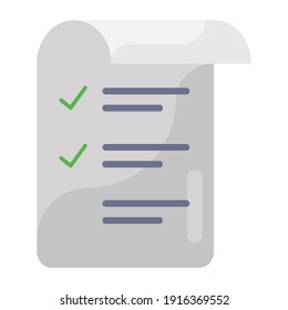 
An icon of shopping list, flat vector 