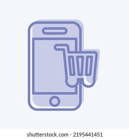 Icon Shopping. suitable for education symbol. two tone style. simple design editable. design template vector. simple illustration