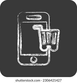 Icon Shopping. suitable for education symbol. chalk Style. simple design editable. design template vector