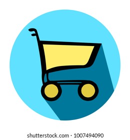 icon shopping trolley out of the store  vector illustration