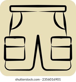 Icon Shorts. related to Camping symbol. hand drawn style. simple design editable. simple illustration