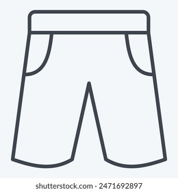 Icon Shorts. related to Rugby symbol. line style. simple design illustration