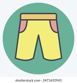 Icon Shorts. related to Rugby symbol. color mate style. simple design illustration