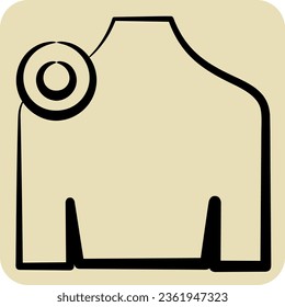 Icon Shoulder. related to Body Ache symbol. hand drawn style. simple design editable. simple illustration