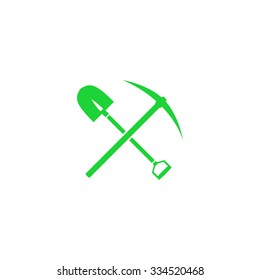 Icon shovel with a pick-axe.