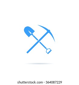 Icon shovel with a pick-axe.