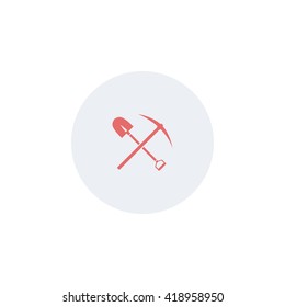 Icon shovel with a pick-axe.
