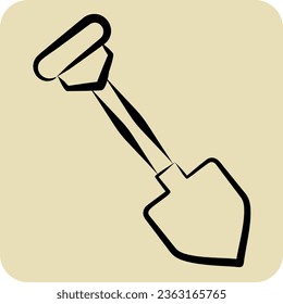 Icon Shovel. related to Mining symbol. hand drawn style. simple design editable. simple illustration