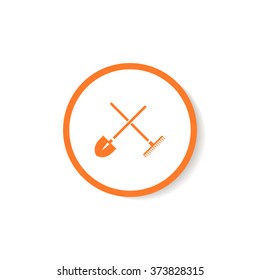 Icon shovels and rakes.