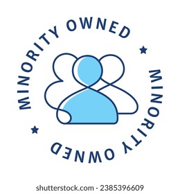 An icon showcasing a circular minority owned business seal, highlighting ownership diversity, inclusivity, and the certification of being a minority enterprise.