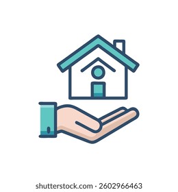 Icon showcasing housing assistance program emphasizing application processes.