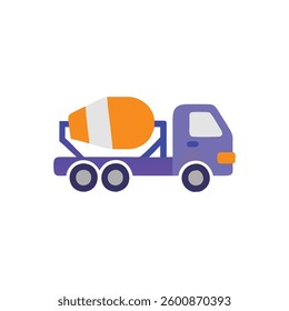 Icon showcasing a mixer truck emphasizing building supplies.