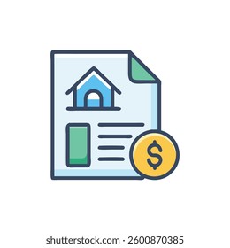 Icon showcasing mortgage approval emphasizing home purchases.