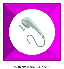 Icon of shower spray with falling water drops