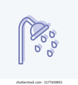 Icon Shower. suitable for Spa symbol. two tone style. simple design editable. design template vector. simple symbol illustration