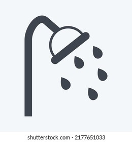 Icon Shower. suitable for Spa symbol. glyph style. simple design editable. design template vector. simple symbol illustration