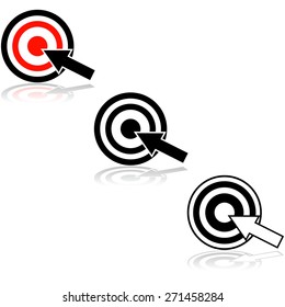 Icon showing an arrow hitting the middle of a target