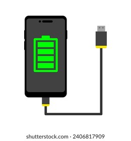 Icon showing battery charge, phone charge level, Vector illustration