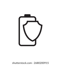 Icono que muestra una batería dentro de un escudo, que simboliza la protección y la seguridad.