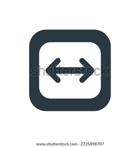 Icon showing bidirectional horizontal arrows within square boundary, suggesting size adjustment or expansion