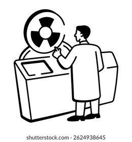An icon showing a bio lab designed in sketchy style
