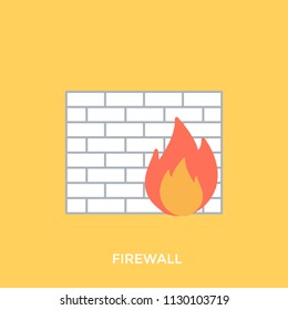 
An icon showing the brick wall with the fire image represents the concept of firewall computing.
