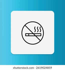Icon showing a cigarette with a prohibition sign, indicating a no-smoking area.