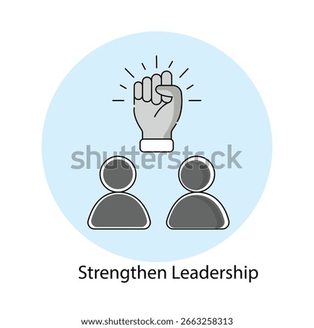 Icon showing development of strong leadership capabilities.