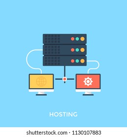 
An icon showing a device connected to computers providing them storage space and access for website, depicting concept of hosting.
