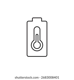 Icono que muestra la temperatura de la batería EV o el sistema de enfriamiento.