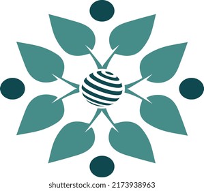 An Icon Showing Farming Communities Of People Living Together, Happily And Working Together Towards The Common Good. If You Look Closer To The Symbol You Will See That The Leaves Represent People's Ha