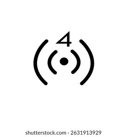 Symbol mit vier Geräten, die mit WiFi verbunden sind