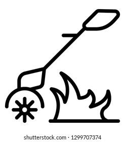 Icon showing the gardening tool, string trimmer 