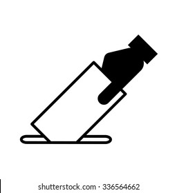 Icon Showing A Hand Submitting A Vote Or Suggestion Note.