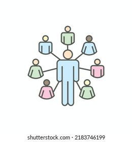 Icon Showing Infected People Using Contact Tracing to Contain the Spread of the CoronaVirus. Contact Tracing Covid-19 concept.