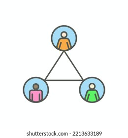 Icon Showing Infected People Using Contact Tracing to Contain the Spread of the CoronaVirus. Contact Tracing Covid-19 concept.