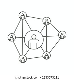 Icon Showing Infected People Using Contact Tracing to Contain the Spread of the CoronaVirus. Contact Tracing Covid-19 concept.