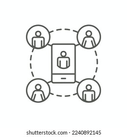 Icon Showing Infected People Using Contact Tracing to Contain the Spread of the CoronaVirus. Contact Tracing Covid-19 concept.