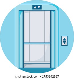 icon showing lift or elevator with open doors