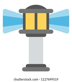 An icon showing light house with tower emitting light to direct marines