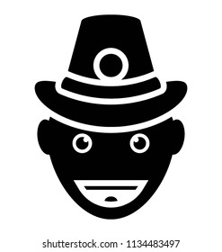 
An icon showing man with hat drawn to denote cowboy 
