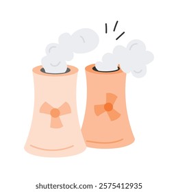 Icon showing nuclear pollution affecting the environment